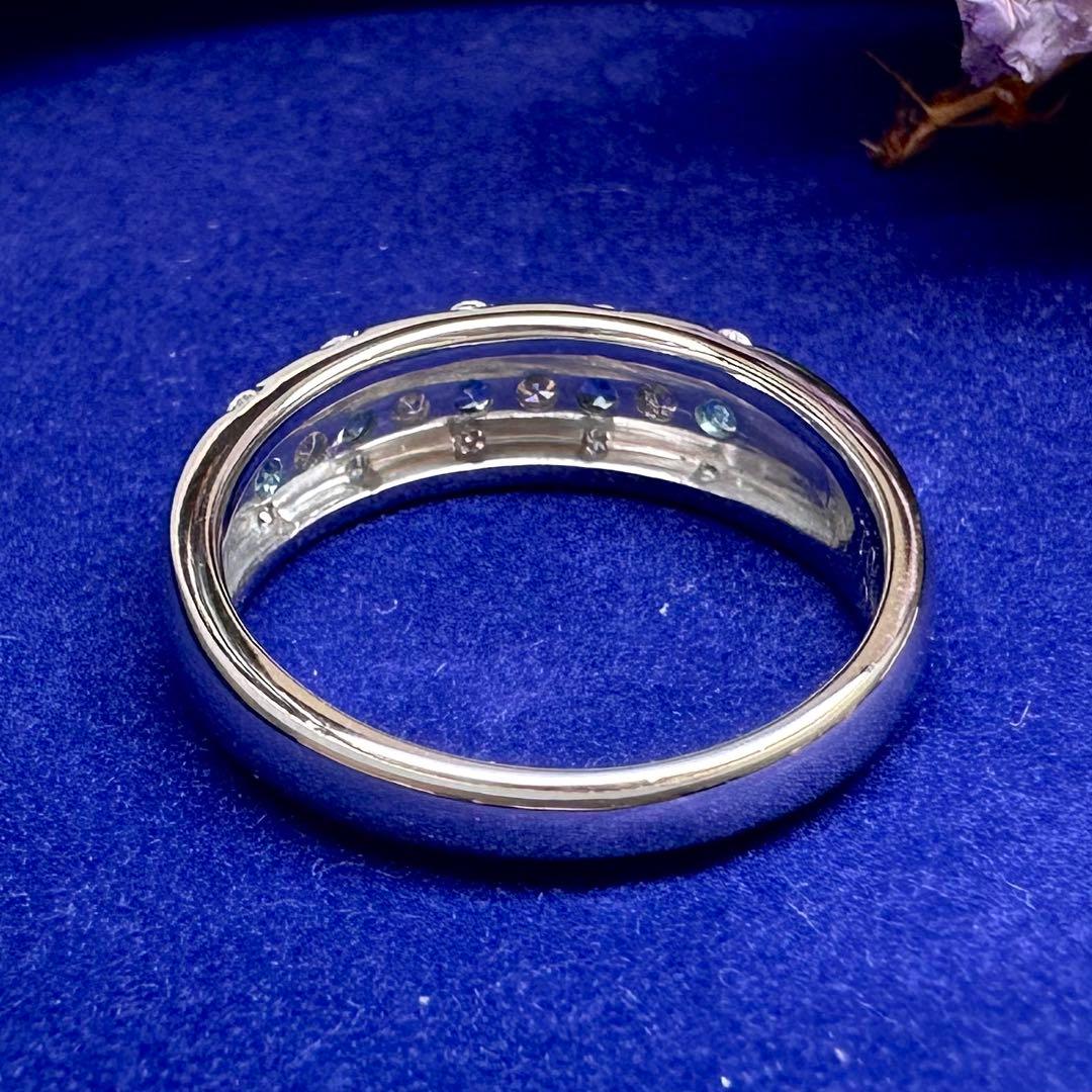 PT900 パライバトルマリン0.11ct ダイヤモンドリング 希少石