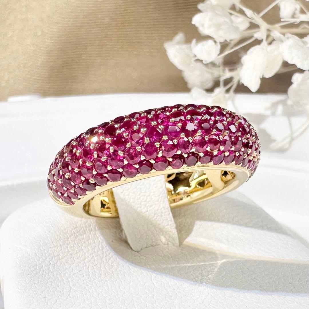 【K18】ルビー 2.50ctリング ドーナツデザイン