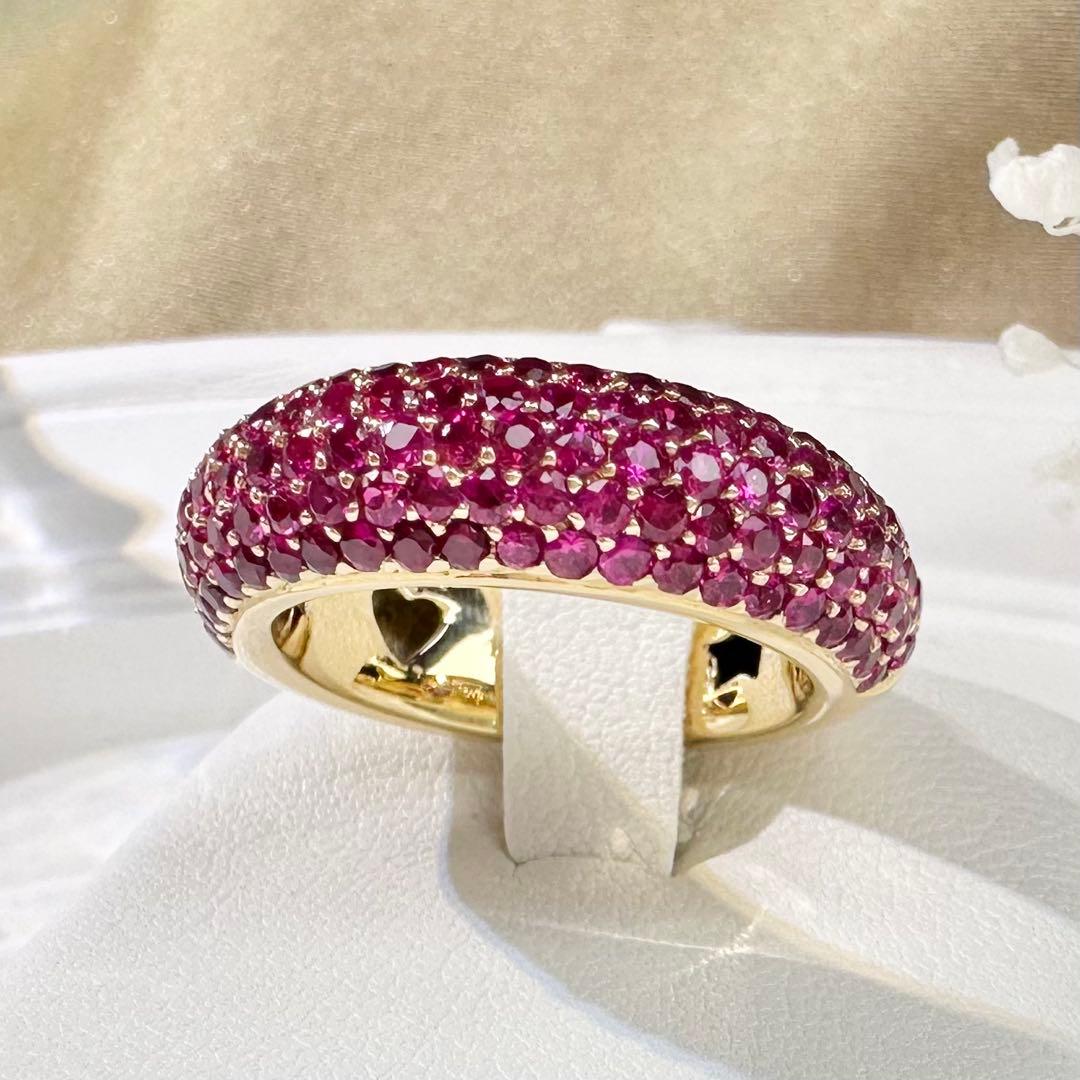 【K18】ルビー 2.50ctリング ドーナツデザイン