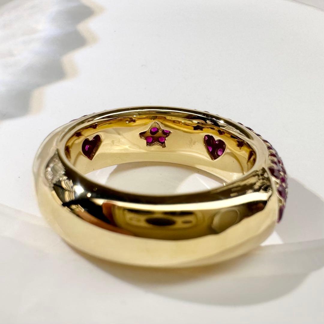 【K18】ルビー 2.50ctリング ドーナツデザイン