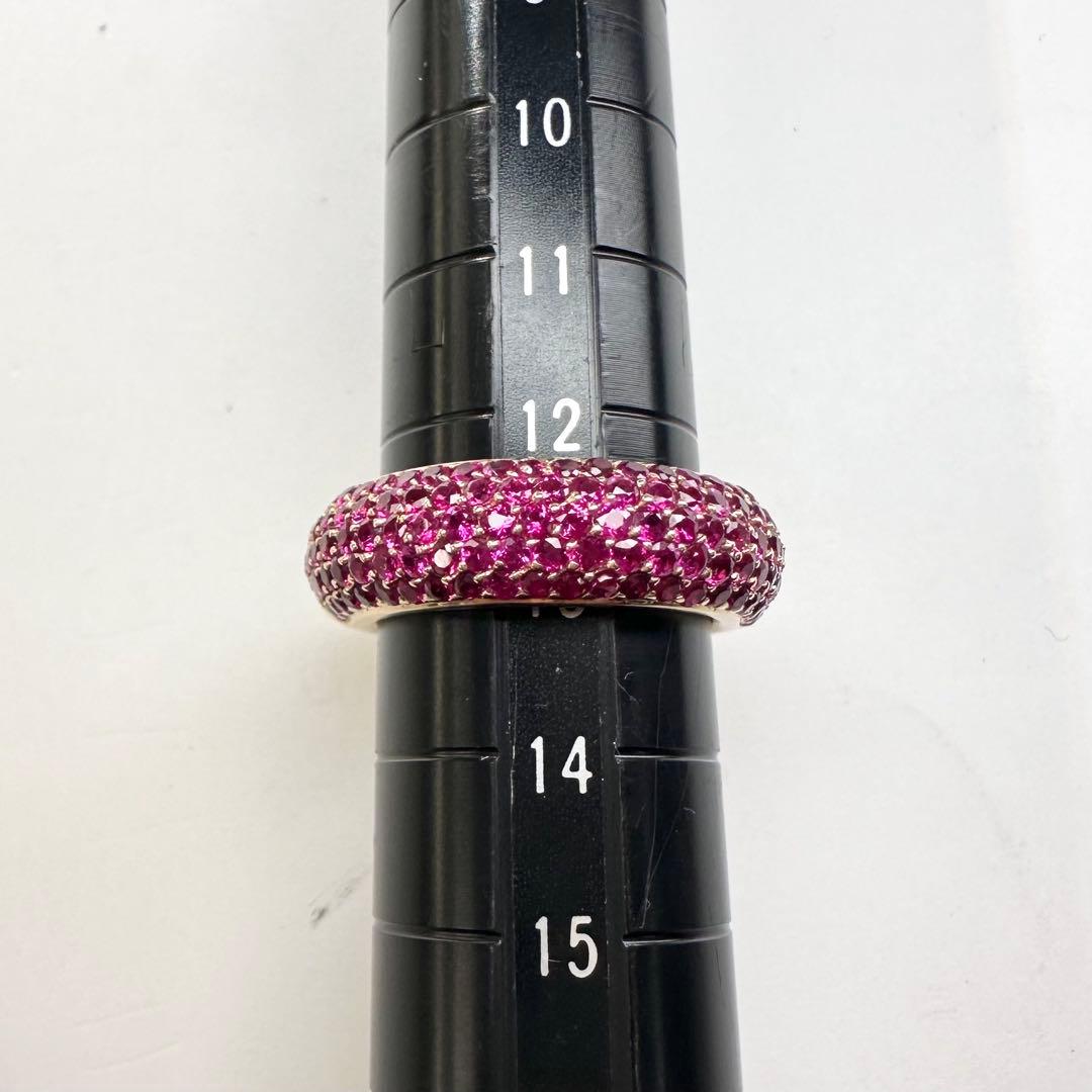 【K18】ルビー 2.50ctリング ドーナツデザイン