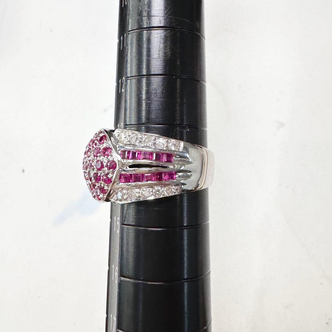 K18 ルビー2.00ct ダイヤモンド パヴェリング