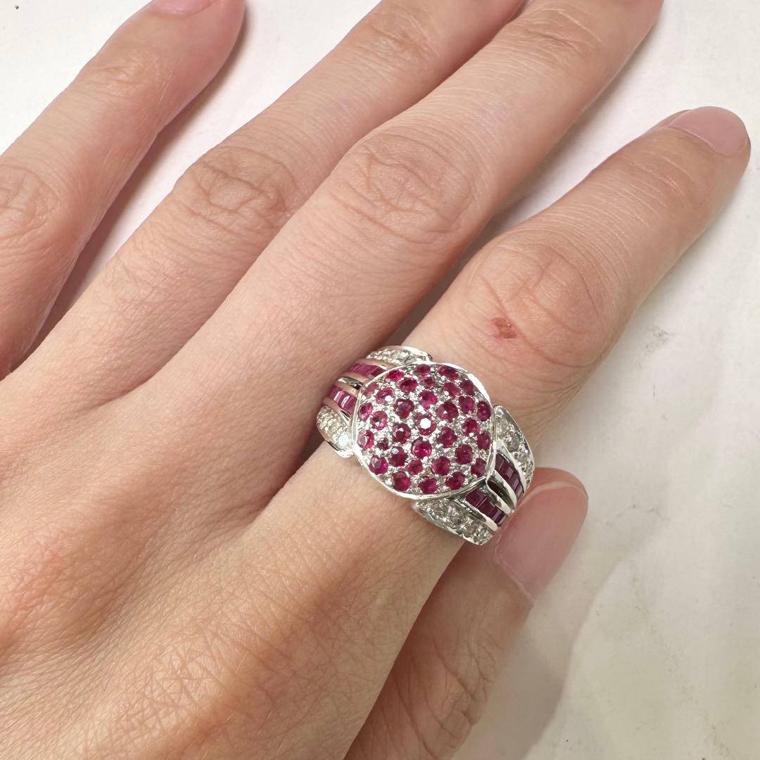 K18 ルビー2.00ct ダイヤモンド パヴェリング