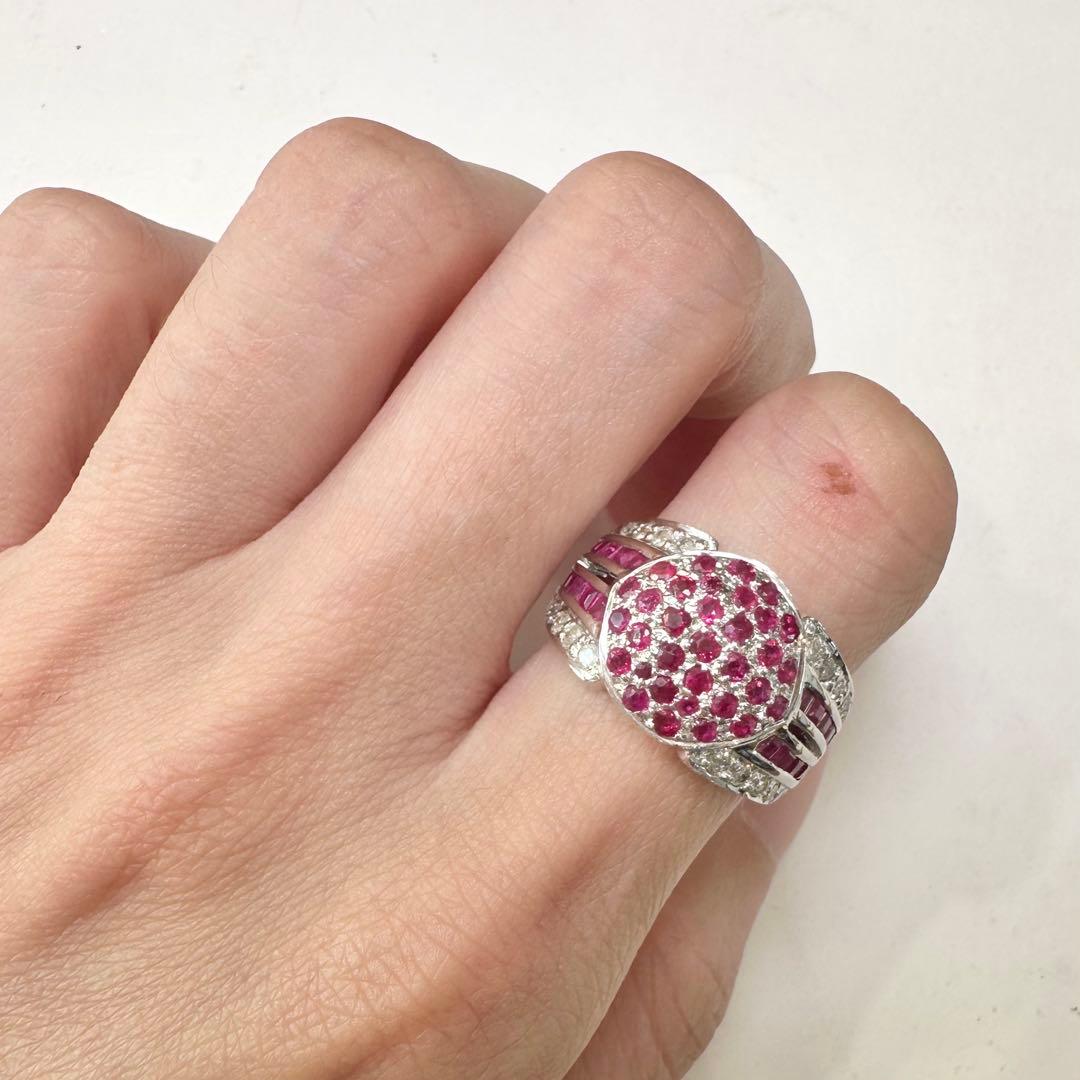 K18 ルビー2.00ct ダイヤモンド パヴェリング