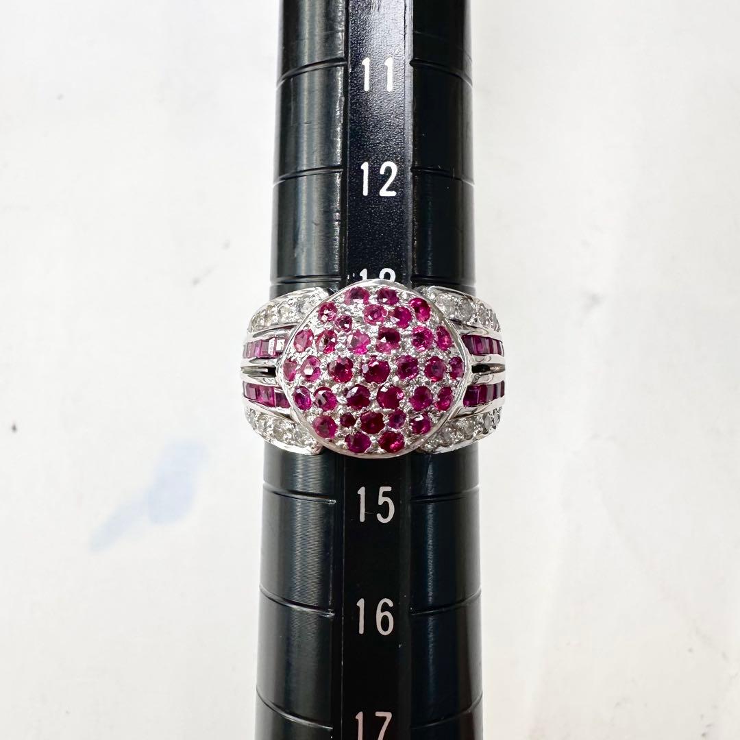 K18 ルビー2.00ct ダイヤモンド パヴェリング