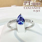 【美品】PT900 タンザナイト 0.5ct ダイヤモンド リング