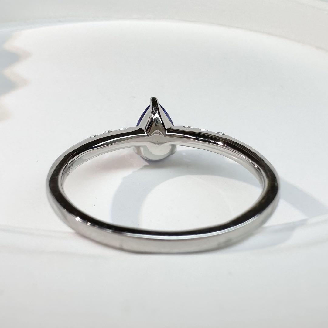 【美品】PT900 タンザナイト 0.5ct ダイヤモンド リング
