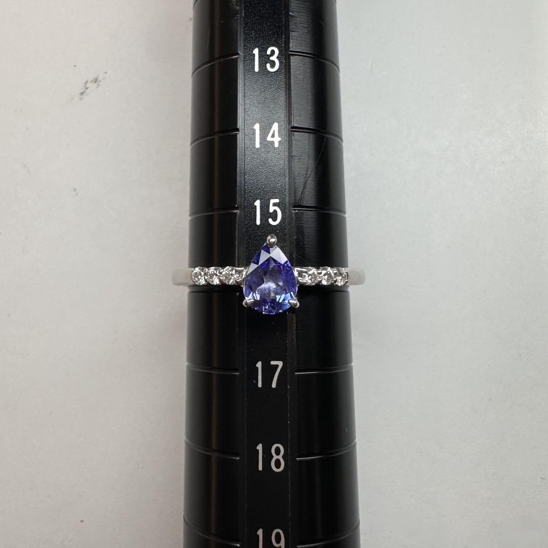 【美品】PT900 タンザナイト 0.5ct ダイヤモンド リング