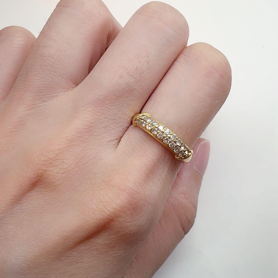 【K18】ダイヤモンド 0.32ct ゴールド リング