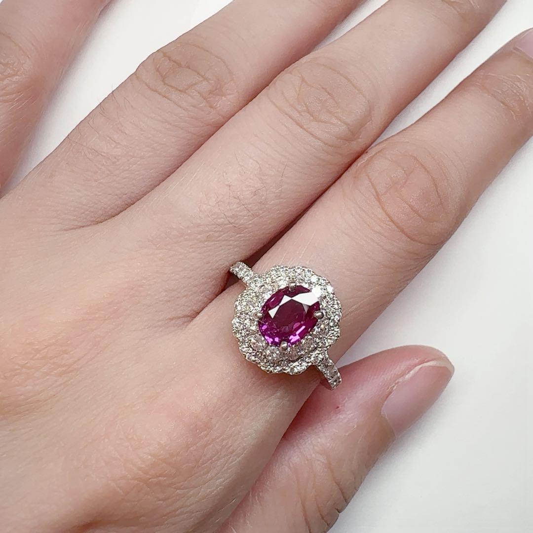 【美品】PT900 パープルサファイア1.26ct リング