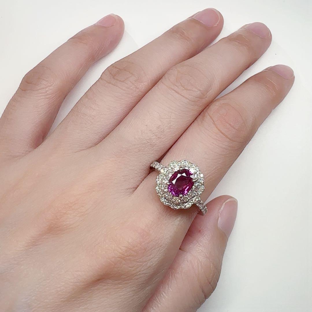 【美品】PT900 パープルサファイア1.26ct リング