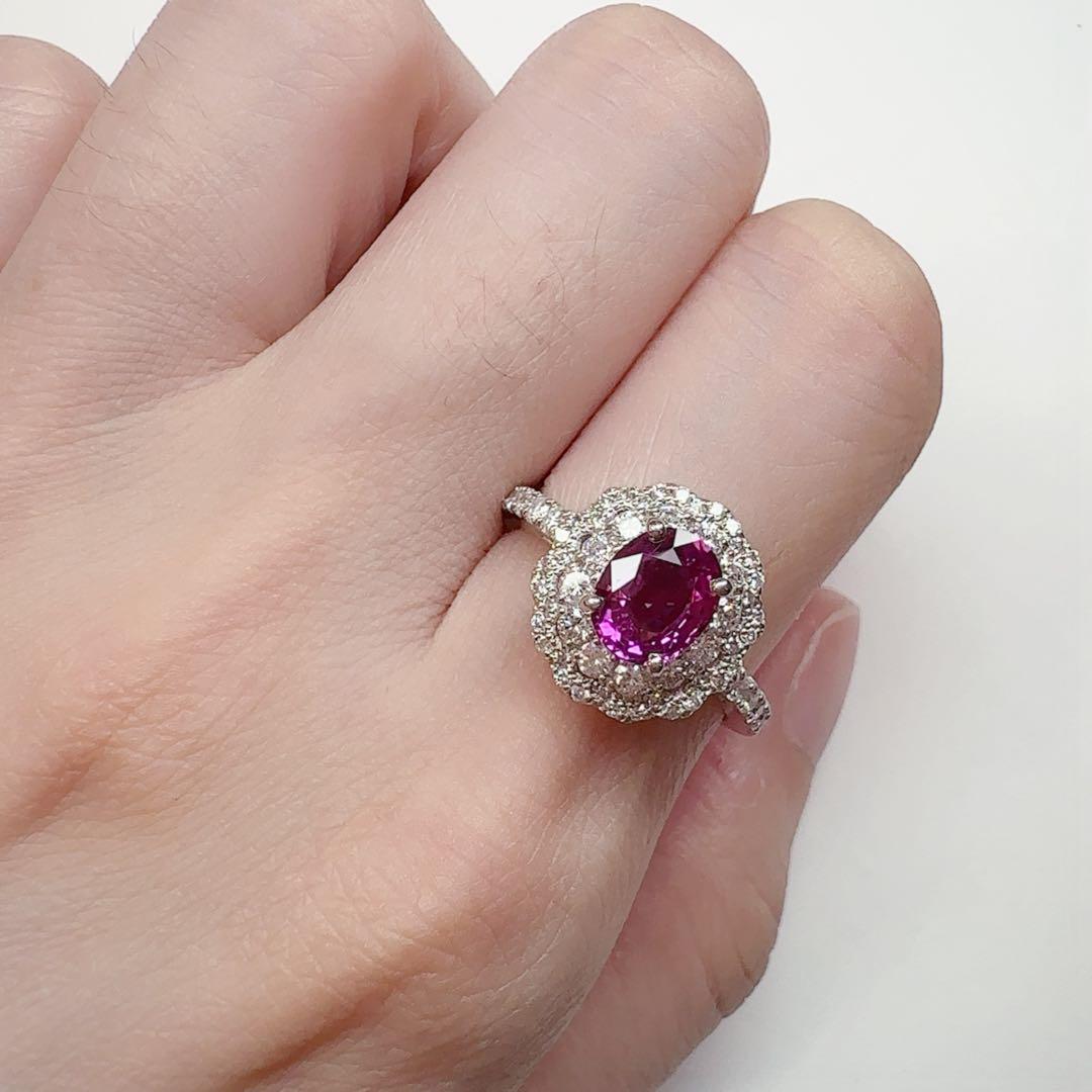 【美品】PT900 パープルサファイア1.26ct リング