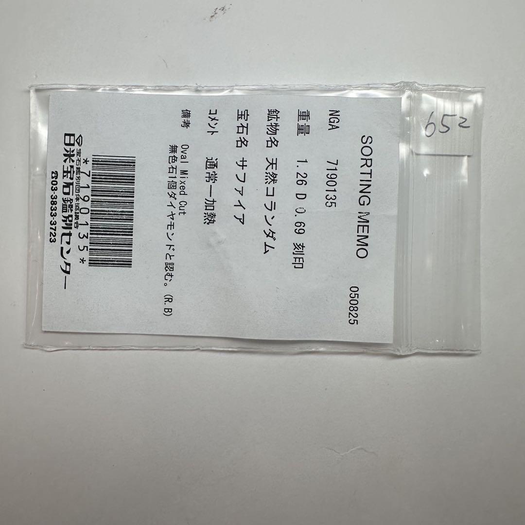 【美品】PT900 パープルサファイア1.26ct リング