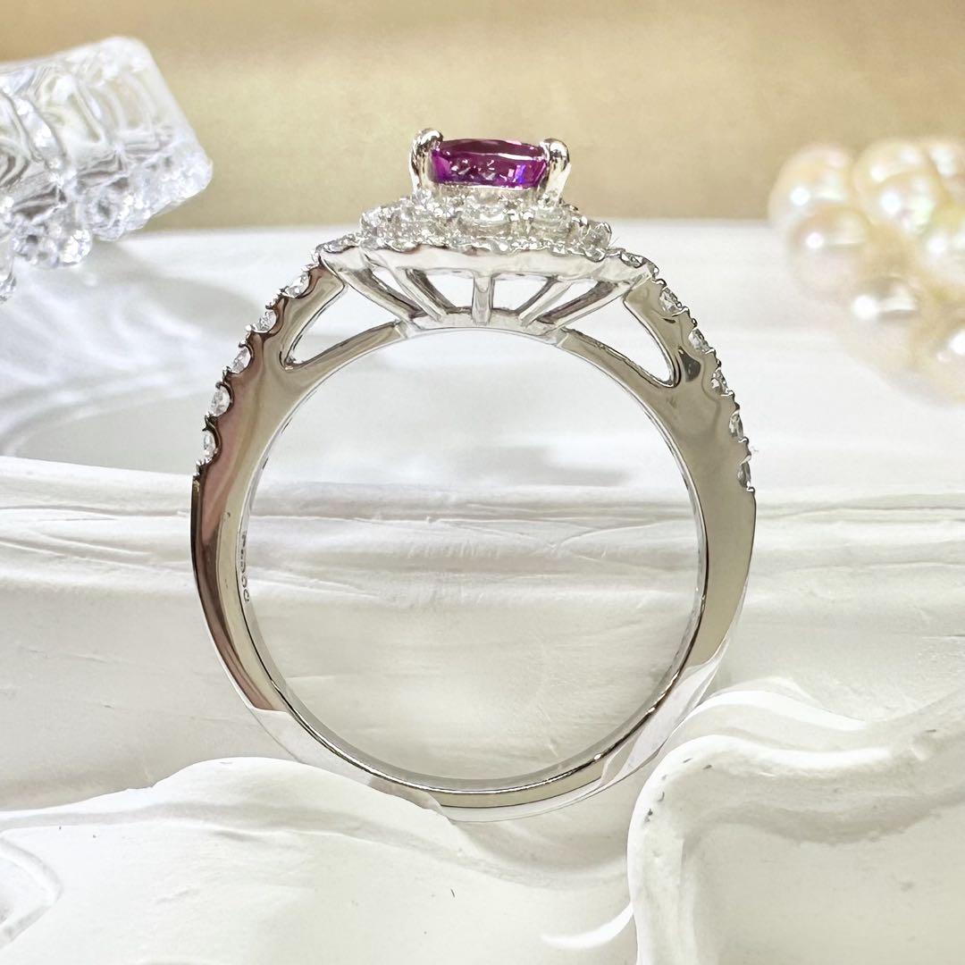 【美品】PT900 パープルサファイア1.26ct リング