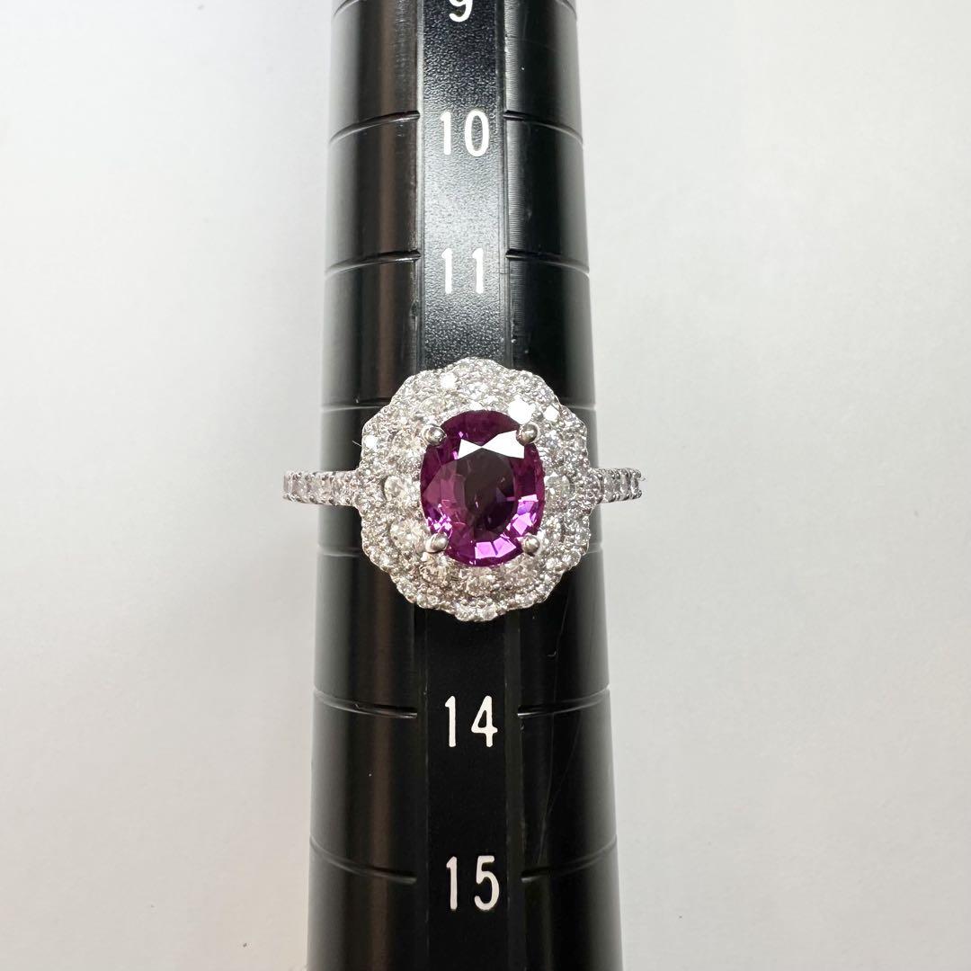 【美品】PT900 パープルサファイア1.26ct リング