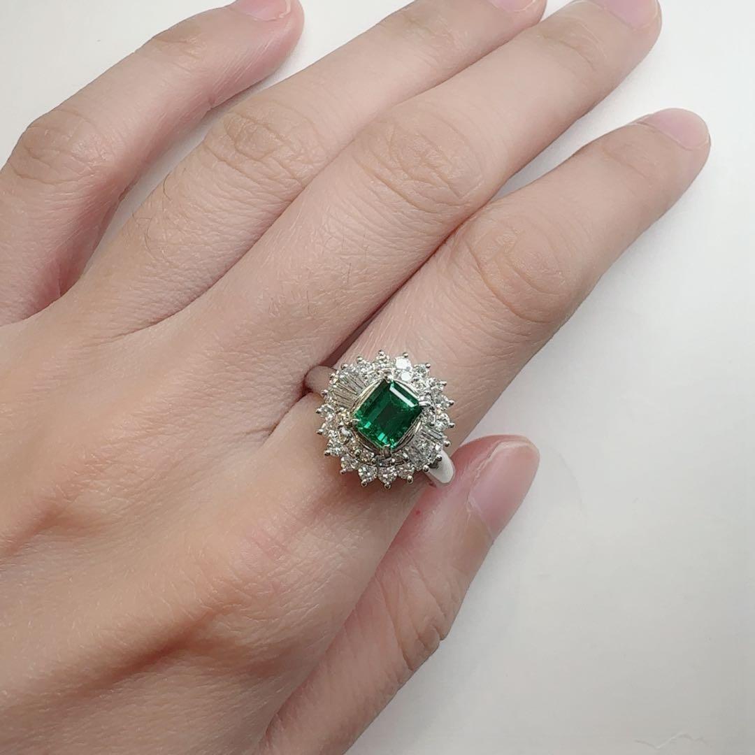 【美品】PT900エメラルド0.87ct リング コロンビア産 MUZO保証
