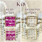 【K18】2WAY ルビー0.55ct ダイヤモンド0.5ct リング