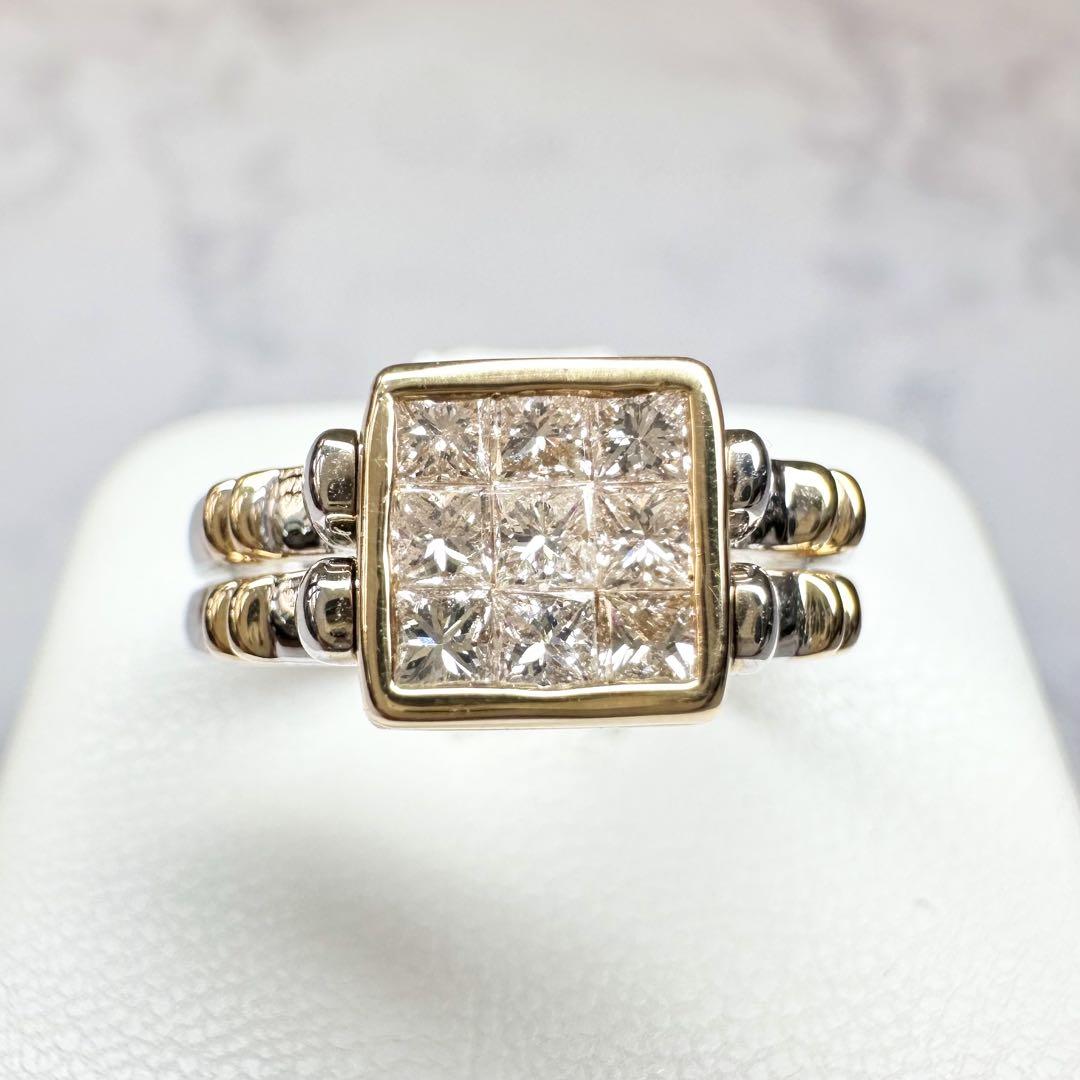 【K18】2WAY ルビー0.55ct ダイヤモンド0.5ct リング