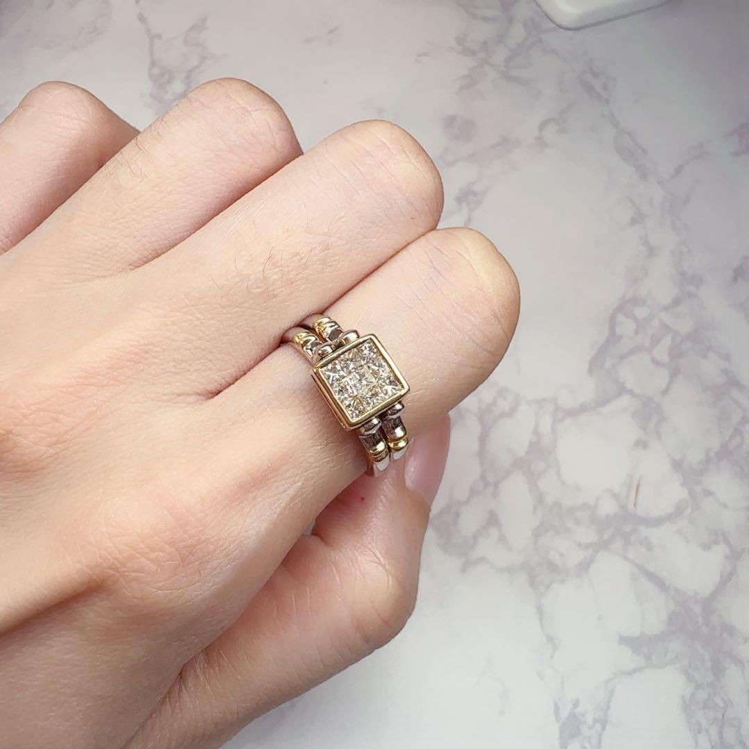 【K18】2WAY ルビー0.55ct ダイヤモンド0.5ct リング