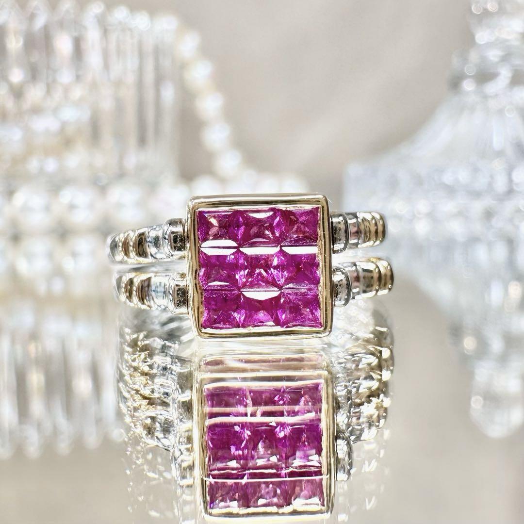 【K18】2WAY ルビー0.55ct ダイヤモンド0.5ct リング