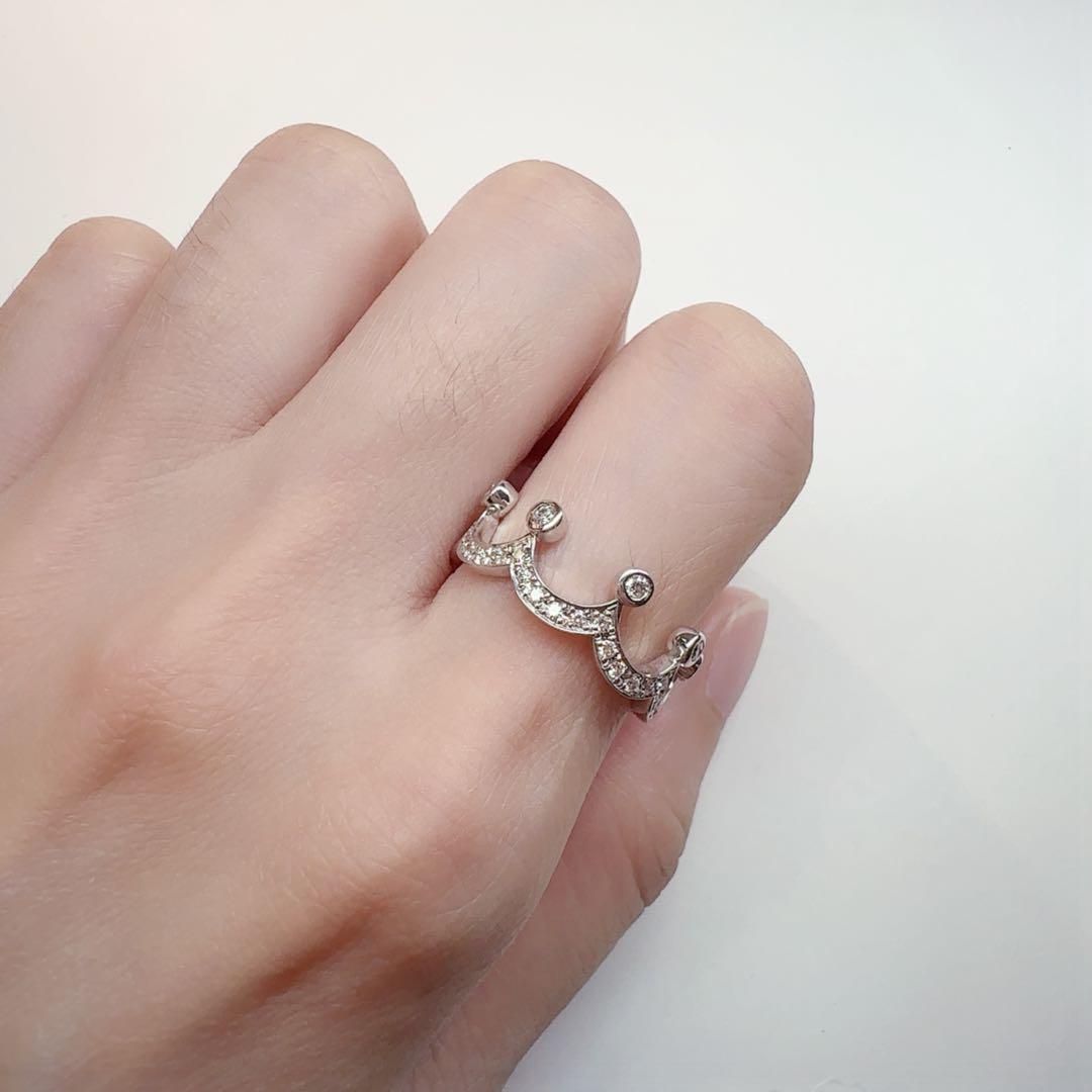 【K18】ダイヤモンド リング 0.32ct 王冠モチーフ