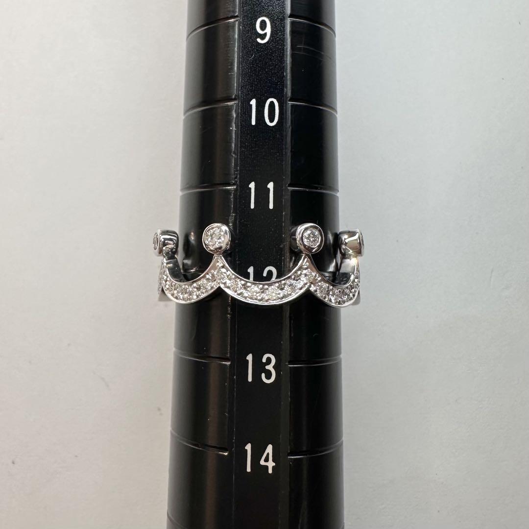 【K18】ダイヤモンド リング 0.32ct 王冠モチーフ