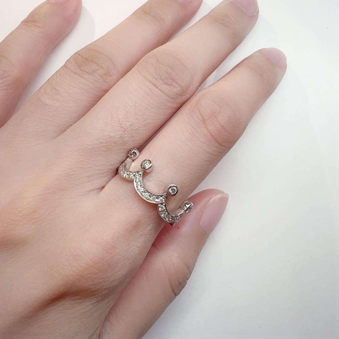 【K18】ダイヤモンド リング 0.32ct 王冠モチーフ