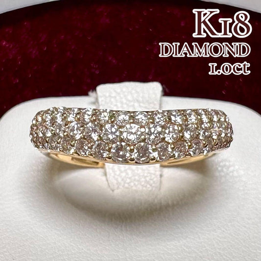 K18 ダイヤモンド パヴェリング 1.00ct エタニティリング