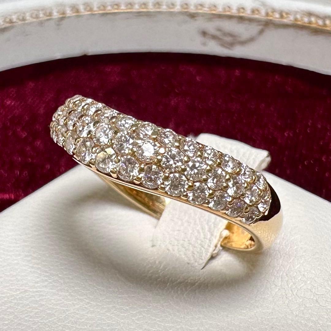 K18 ダイヤモンド パヴェリング 1.00ct エタニティリング