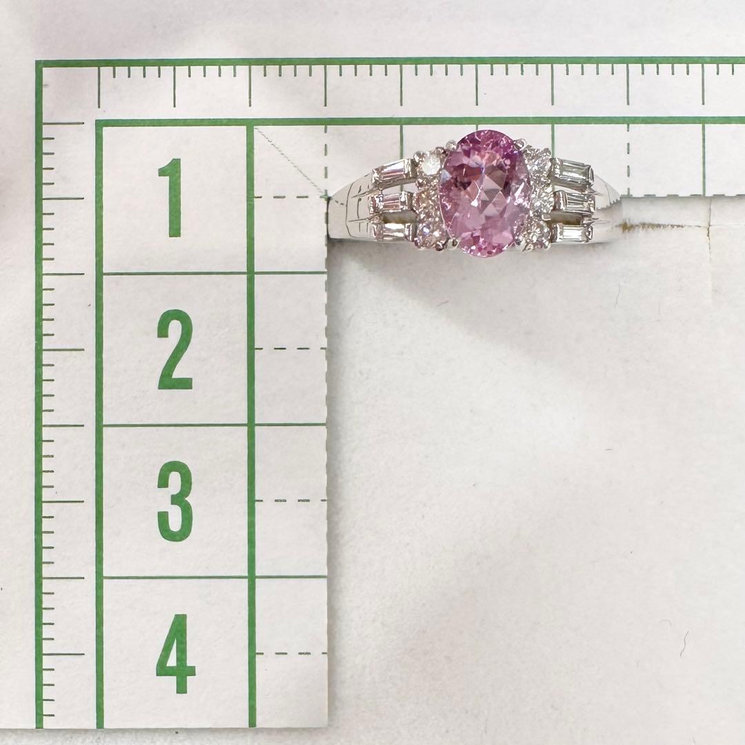 PT900 ピンクトパーズ ダイヤモンド リング 1.027ct