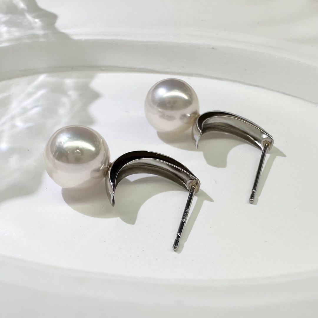 【美品】PT900 アコヤパール8mm 真珠 ピアス