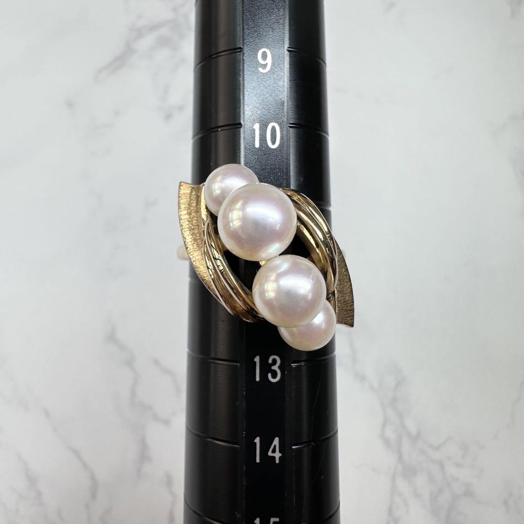 【ミキモト】 MIKIMOTO 御木本K18 アコヤ真珠5-7mm リング