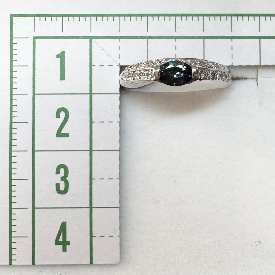 K18WG アレキサンドライト ダイヤモンド リング 0.20ct 変色効果