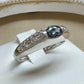 K18WG アレキサンドライト ダイヤモンド リング 0.20ct 変色効果