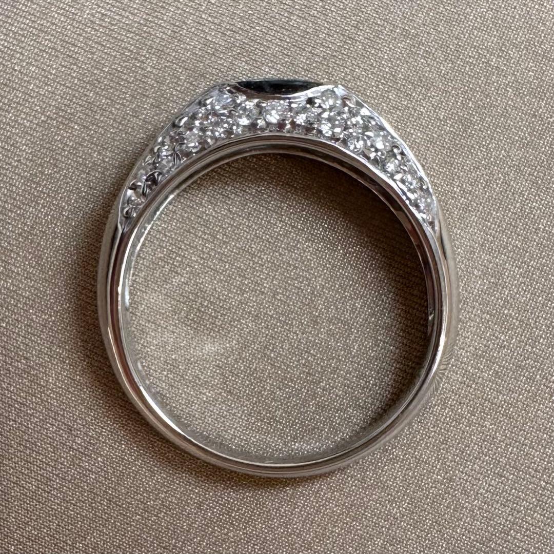 K18WG アレキサンドライト ダイヤモンド リング 0.20ct 変色効果