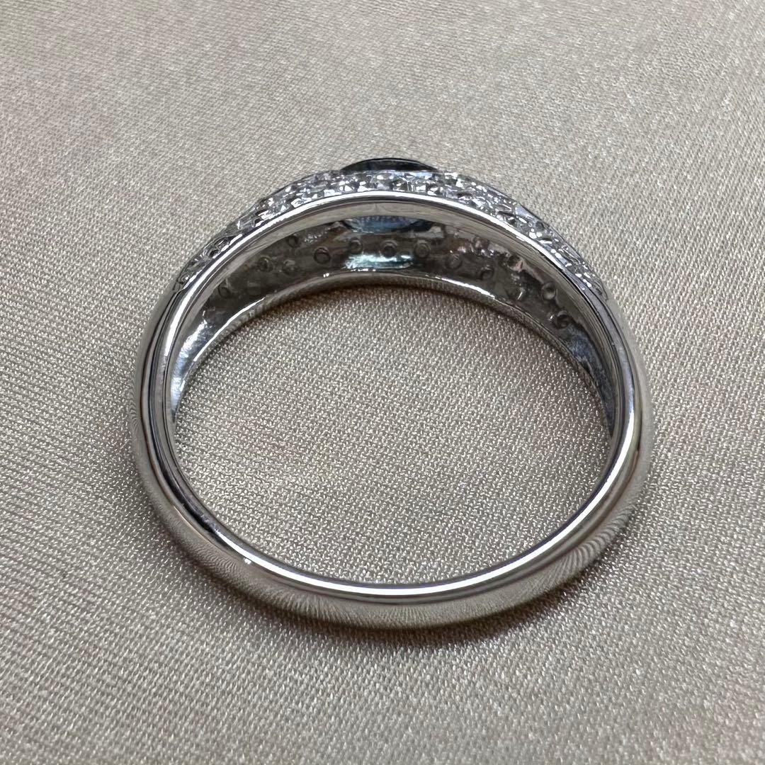 K18WG アレキサンドライト ダイヤモンド リング 0.20ct 変色効果