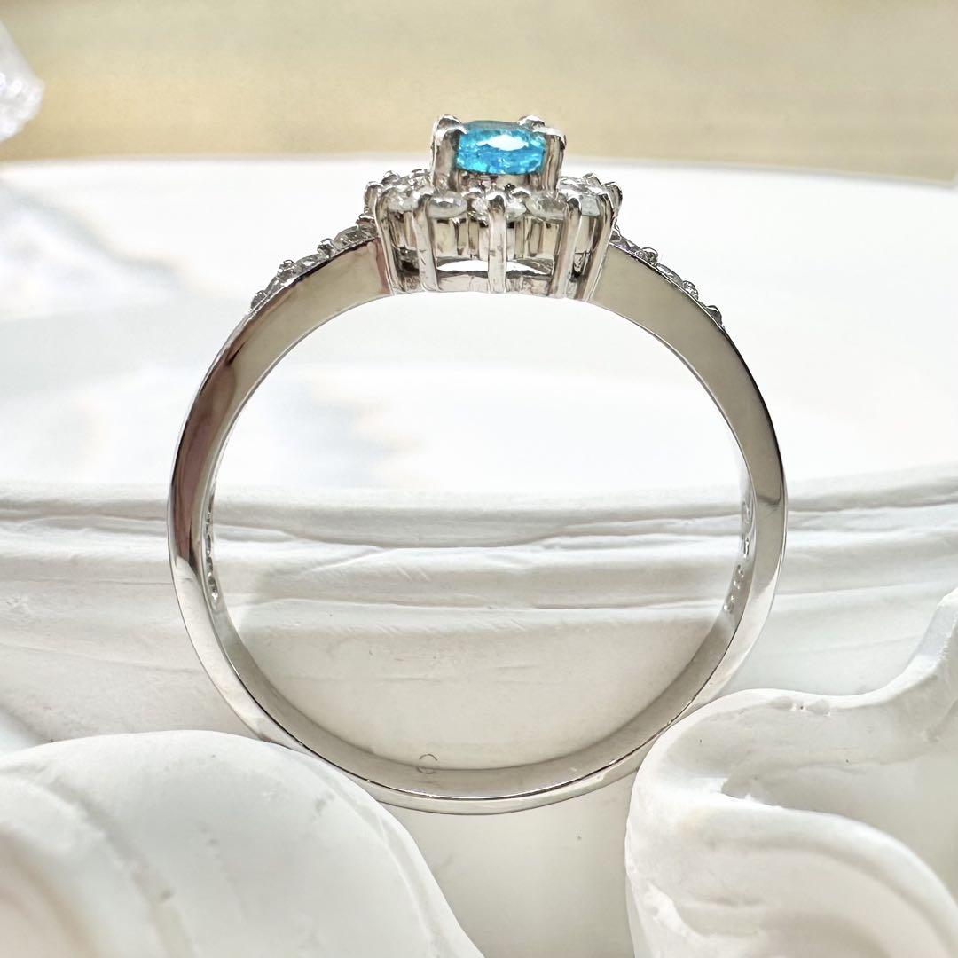 【美品】PT900 パライバトルマリン 0.286ct リング ネオンブルー