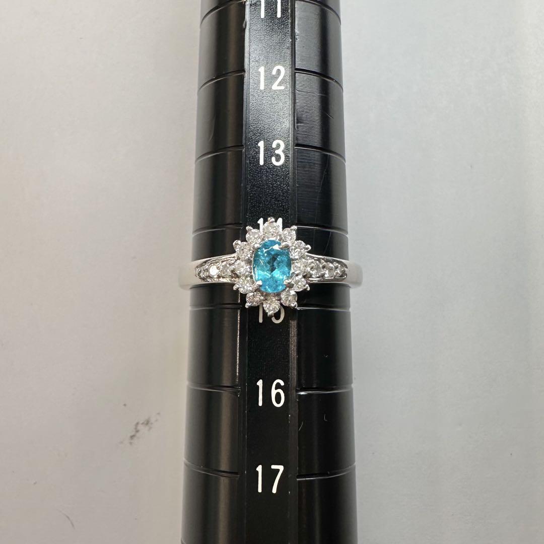 【美品】PT900 パライバトルマリン 0.286ct リング ネオンブルー