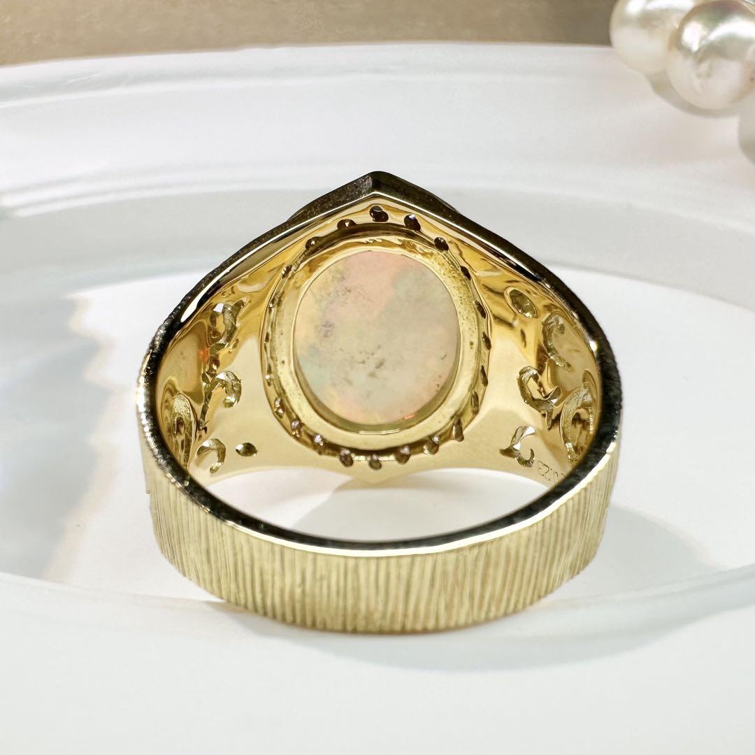 【K18】オーストラリアオパール 2.96ct リング