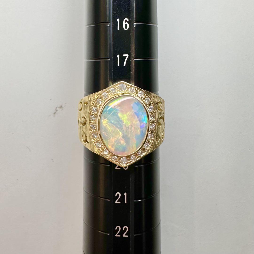 【K18】オーストラリアオパール 2.96ct リング