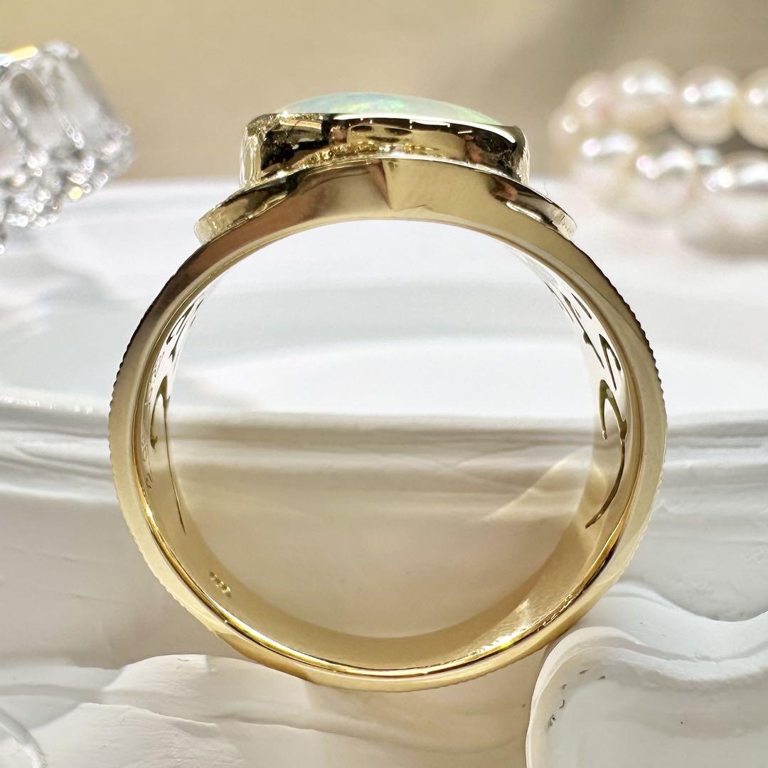 【K18】オーストラリアオパール 2.96ct リング