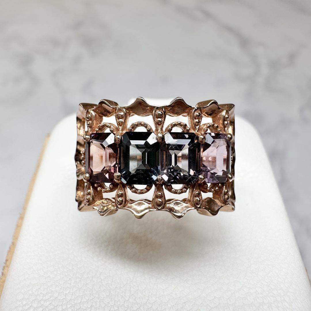 【新品】K14PW スピネル 2.31ct リング