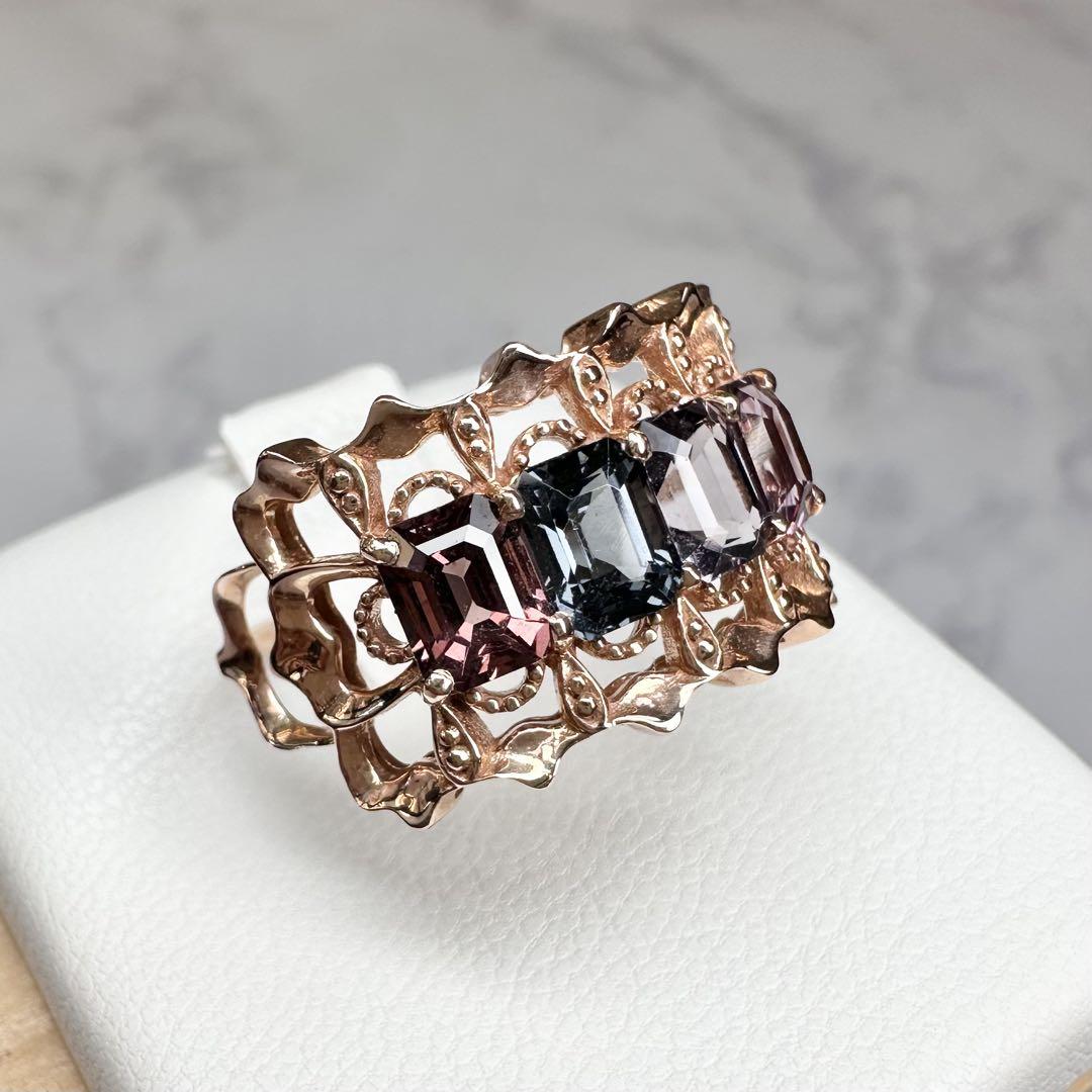 【新品】K14PW スピネル 2.31ct リング