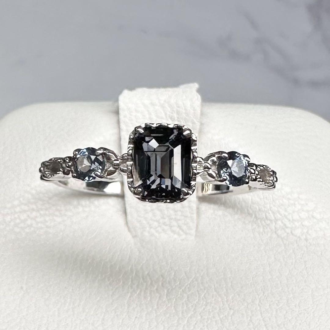 【美品】k14WG スピネル 0.63ct リング