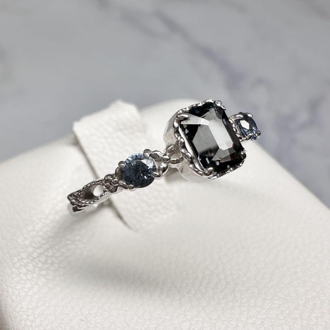 【美品】k14WG スピネル 0.63ct リング