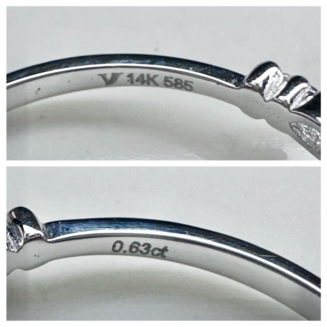 【美品】k14WG スピネル 0.63ct リング