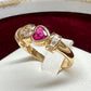 K18 ルビー 0.36ct ダイヤモンド リング ハートモチーフ
