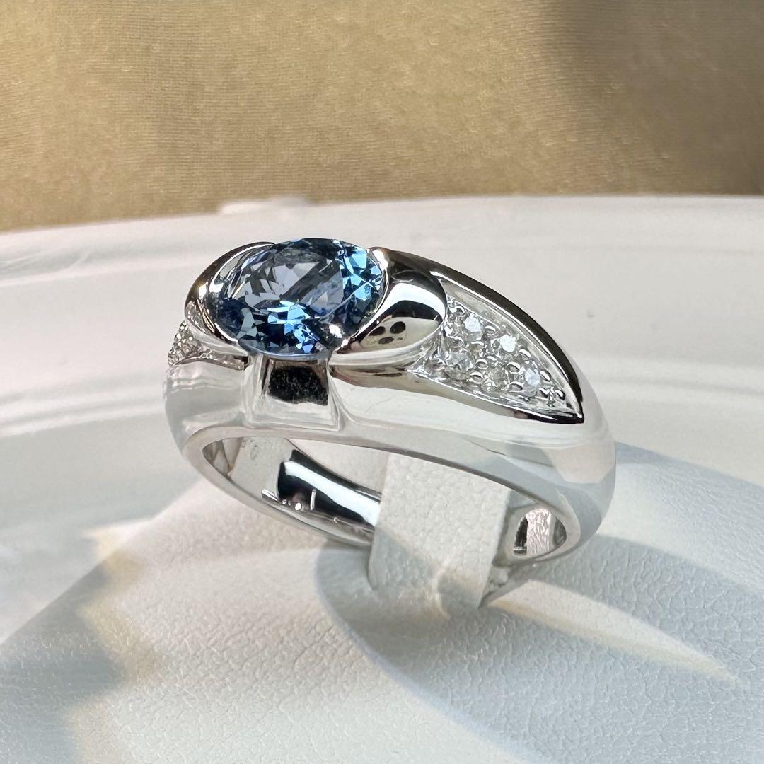 【K18WG】アクアマリン 0.825ctリング ダイヤ