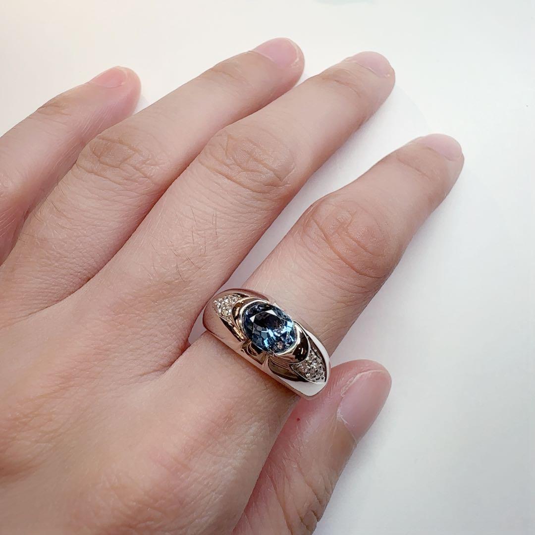 【K18WG】アクアマリン 0.825ctリング ダイヤ