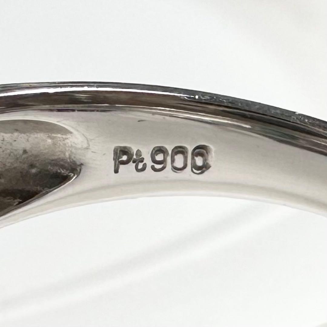 PT900 エメラルド 1.02ct ダイヤモンド リング スリーストーン